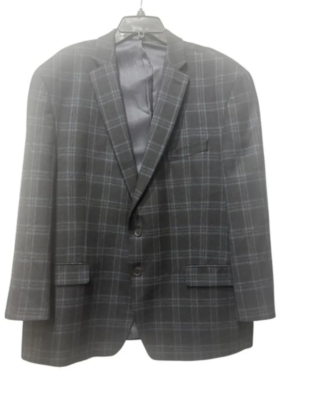 100% Wool Windowpane-Michael Kors Sport Coat/Blazer-Blue/Gray Sz 48R